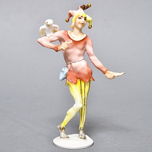 Авторская Фарфоровая Статуэтка «Шут с Совой и Зеркалом», Hutschenreuther Германия.