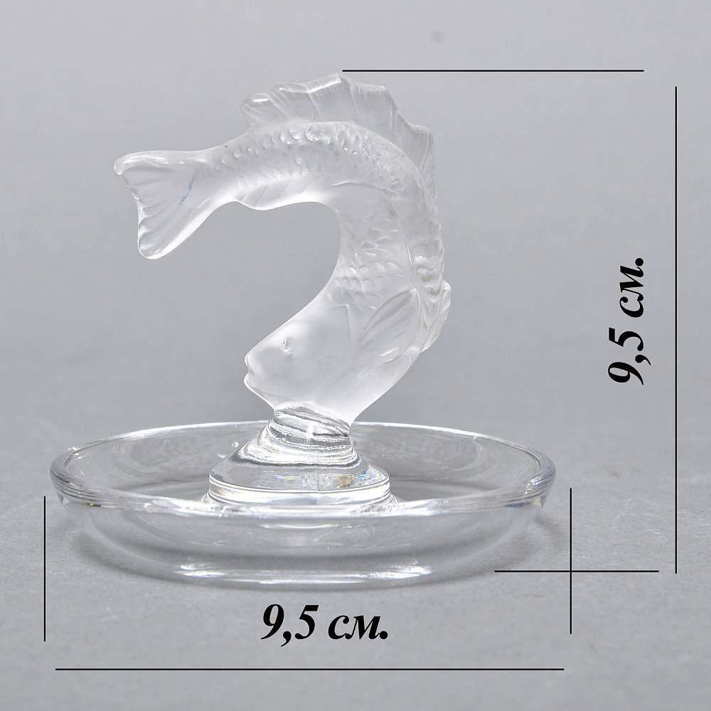 Хрустальная Подставка «РЫБКА» для колец и украшений в стиле Арт Нуво, Laligue Франция.