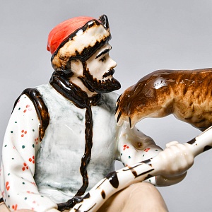 Коллекционная Фарфоровая Статуэтка «Охота на медведя», Россия. 