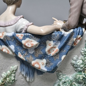 Большая Фарфоровая статуэтка «Давай поженимся или Предложение», Lladro Испания, 1987 - 1994 годы. 