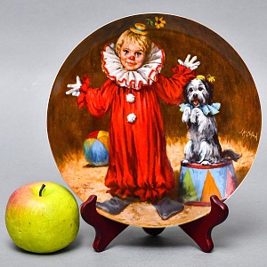 Коллекционная Фарфоровая Тарелка «Томми - Маленький клоун», RECO США - 1982 год.