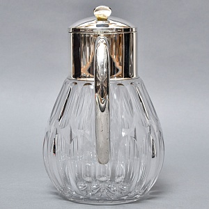Винтажный Хрустальный  Графин - Кувшин на 3 литра с Колбой для льда, Silverplated Германия. 