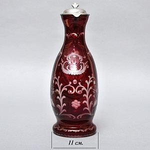 Редкость! Рубиновый Хрусталь - Кувшин «Охота - Олень», SCHONBORNER, Германия, 60 гг.