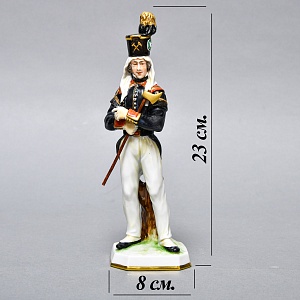 Редкая! Коллекционная Фарфоровая статуэтка «Маркшейдер - Горный Инженер», Unterweissbach Германия. 