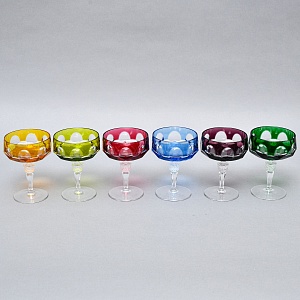 Набор Креманок из Цветного Хрусталя серия «ANTIKA», NACHTMANN Германия, 70 -е годы.