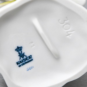 Коллекционная Фарфоровая статуэтка «Птица. Цапля в камышах», Kaiser Германия, 1979 - 1990 годы.