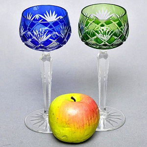 Два Бокала «Тет-а-Тет» серия «Jise» Цветной Хрусталь, Kunsthandwerk Bodenmais Германия, 60 гг.