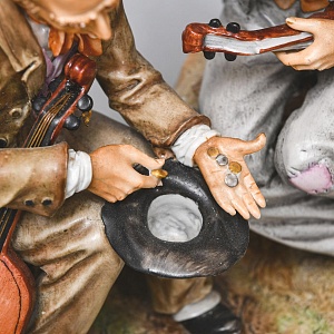 Коллекционная Фарфоровая статуэтка «Уличные Музыканты», SITZENDORF Германия. 