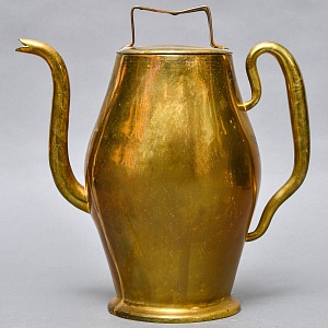 Антикварный Латунный Кофейник - Чайник - Кувшин на 4,5 литра, Франция начало ХХ века.