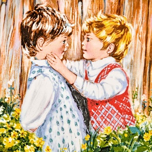 Коллекционная Фарфоровая тарелка «Детство. Будь моим другом», Wedgwood Англия - 1985 год. 