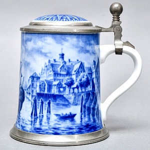 Коллекционная Пивная Кружка «Порт Гамбурга, в 1830 году», фарфор, Berlin Design Германия -1982 год.