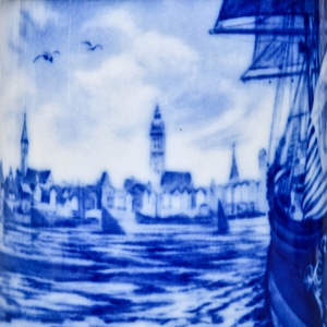 Коллекционная Пивная Кружка «Фрегат „Герб Бремена“ у родного порта, 1650 год», Berlin Design Германия -1976 год.