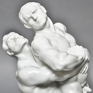 Редкость! Большая Фарфоровая статуэтка «Cпортсмены. БОРЦЫ», HEREND Венгрия, середина ХХ века.