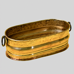 Винтажное Латунное Овальное Кашпо для цветов или Горшок - Зольник, Франция, середина ХХ века!