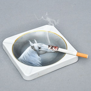 Антикварная Фарфоровая Пепельница  - Мелочевница "Лошадь", Kaestner Saxonia, Германия -20 гг.