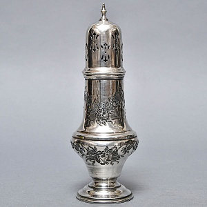 Винтажная Баночка - Емкость для сахарной пудры, металл Sheffield, Англия 50 гг. 