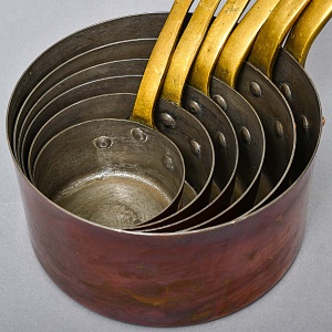 Винтажный Набор - 6-ть Ковшиков - Сотейников разных размеров, Медь, Франция, 70 -е годы ХХ века! 