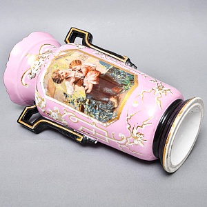 Редкость! Антикварные Парные Фарфоровые Вазы «Мгновения детства», Франция, конец XIX века. 