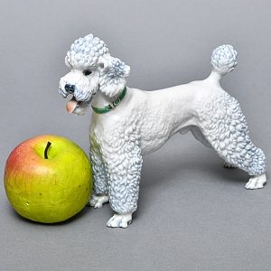 Коллекционная Фарфоровая статуэтка «Собака. ПУДЕЛЬ в зеленом ошейнике», ROSENTHAL Германия.