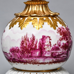 Электрическая Настольная Фарфоровая Лампа - Светильник, Giulia Mangani Италия, середина ХХ века. 