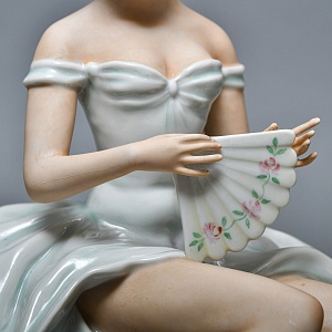 Фарфоровая статуэтка «Балерина, Танцовщица c Веером», WALLENDORF Германия 1953-1962 годы.