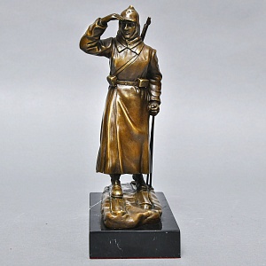 Авторская Бронзовая Статуэтка «Красноармеец в дозоре», Россия конец ХХ - начало ХХI веков. 