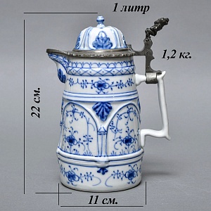 Антикварный Фарфоровый кувшин для пива «Гном - пивовар», Bremer & Liebmann Германия, 1887 - 1923 годы.