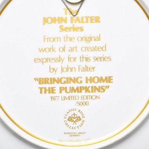 Коллекционная Фарфоровая тарелка - блюдо «Дети с тыквой», Rosenthal Германия - 1977 год.