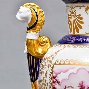 Коллекционные Парные Фарфоровые Вазы в стиле Ампир, Giulia Mangani Италия, середина ХХ века. 