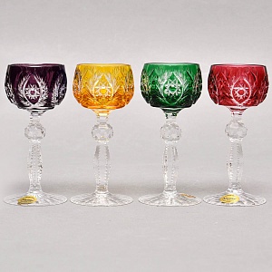 Редкость! Хрустальные Рюмки 4-е штуки серия «FLIRT», Knittel FAKIRIS Германия, 60 -е годы ХХ века.