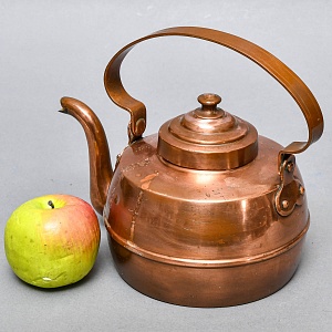 Винтажный Медный Чайник на 2.3 литра, Франция, середина ХХ века. 
