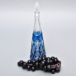 Редкость! Малый Хрустальный Графин - Штоф «Аквамарин» VAL SAINT LAMBERT Бельгия, конец 50-х гг.