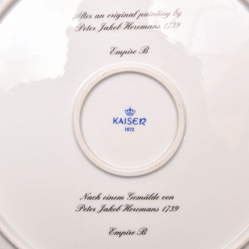 Большое Коллекционное Блюдо - Тарелка «Привал на Охоте» Фарфор KAISER Германия.