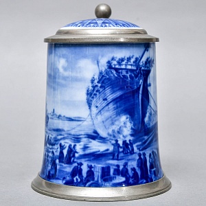 Коллекционная Пивная Кружка «Спуск Корабля на воду», фарфор, Berlin Design Германия -1980 год.