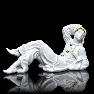 Антикварная Фарфоровая статуэтка «Лежащий Пьеро», ROSENTHAL Германия, 20-е годы ХХ века. 