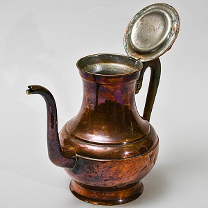 Декоративный Антикварный Медный Кофейник - Чайник, Бельгия 20 -е годы ХХ века.