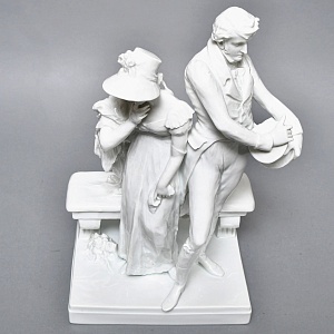 Антикварная Фарфоровая статуэтка «Дама с кавалером. Размолвка», ROSENTHAL Германия - 1926 год. 