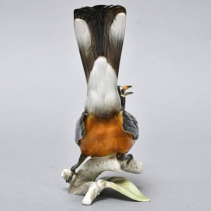 Коллекционная Фарфоровая статуэтка «Птица - Американский дрозд», Hutschenreuther Германия. 