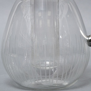 Винтажный Стеклянный Графин - Кувшин на 3.3 литра с Колбой для льда, Silverplated Германия.