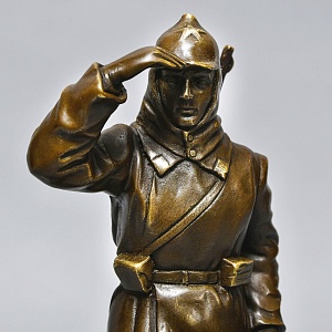 Авторская Бронзовая Статуэтка «Красноармеец в дозоре», Россия конец ХХ - начало ХХI веков. 