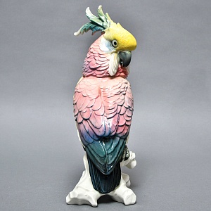 Большая Птица - Фарфоровая Статуэтка «Розово - Жёлтый Какаду» Н -36 см., Karl Ens Германия.