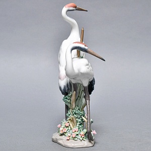 Коллекционная Фарфоровая статуэтка «Птицы. Пара журавлей», Lladro Испания. 