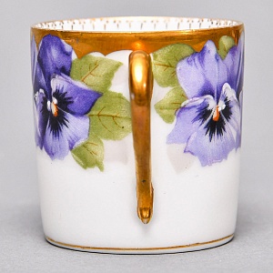 Антикварная Кофейная пара «Фиалки» из коллекции «Viktoria Luise», Rosenthal Германия, 1891 - 1906 годы.