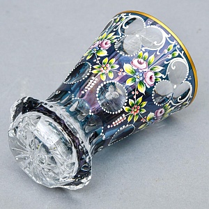 Редкая!!! Коллекционная Ваза - Карандашница, Цветочная Эмалевая роспись, Хрусталь Witti,  Германия 60-е гг.