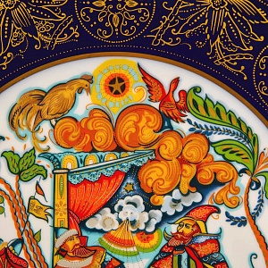 Редкое! Коллекционное Блюдо - Тарелка «Мифы, сказания. Золотой Петушок» Фарфор Hutschenreuther, Германия-1980 год.