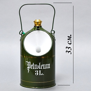 Антикварная Канистра для бензина с воронкой - Эмалированный Бидон на 3 литра, Германия начало ХХ века.