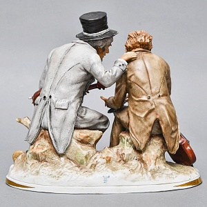 Коллекционная Фарфоровая статуэтка «Уличные Музыканты», SITZENDORF Германия. 