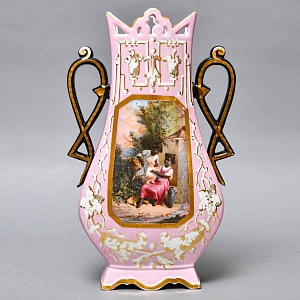 Антикварные Парные Фарфоровые Вазы «Счастливое детство», Франция, конец XIX - начало ХХ века. 