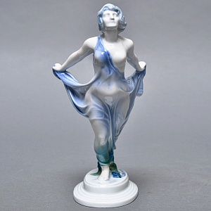 Антикварная Фарфоровая статуэтка «Невеста ветра», Арт Деко, Rosenthal Германия, 1912 - 1914 годы. 