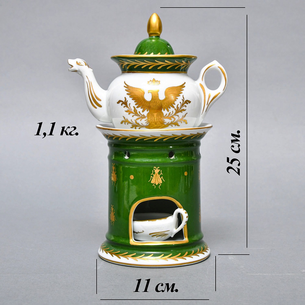Антикварный Заварочный Чайник на подставке «Золотой орел», Франция - первая половина ХХ века. 